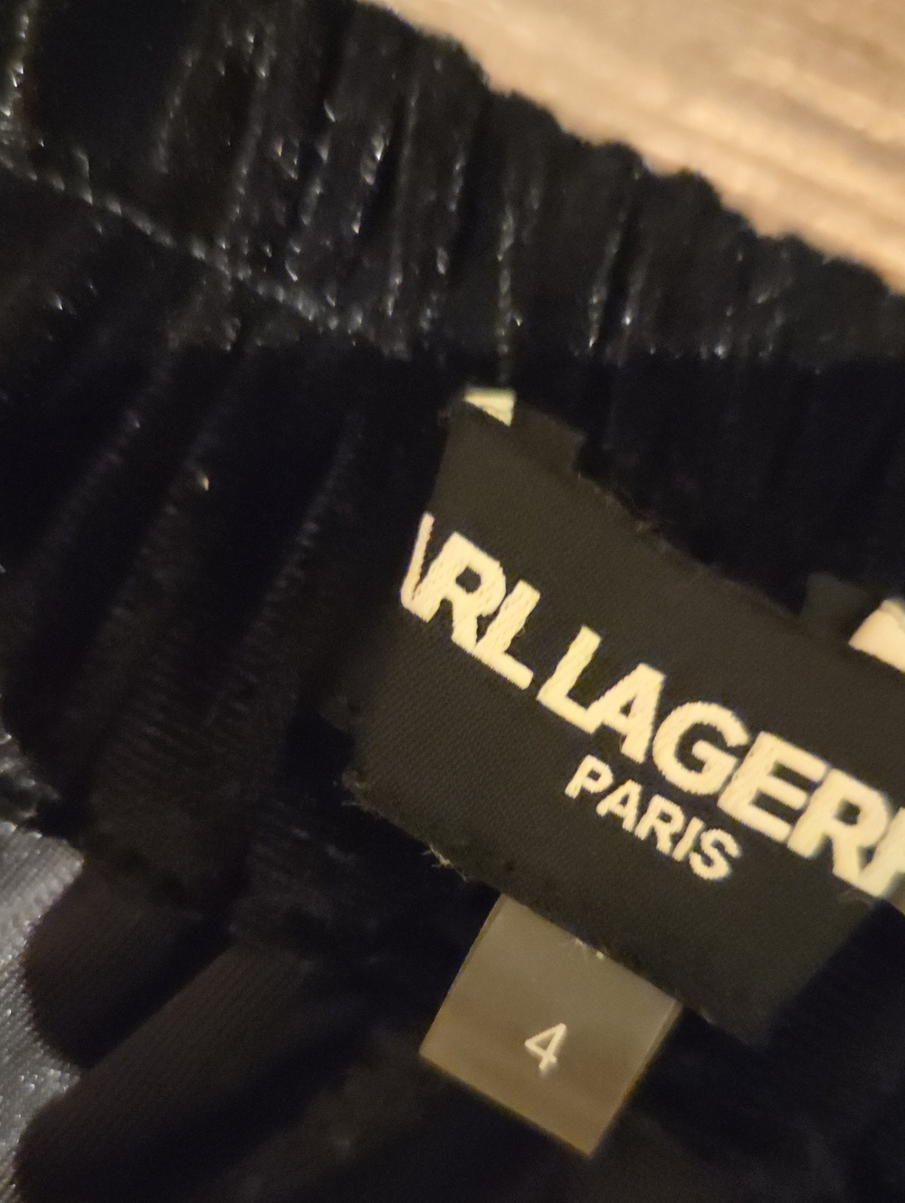❤️ KARL LAGERFELD VELVET HIGH RISE WIDE LEG PANTS WITH CREPE SIDE STRIPE, 4 (27) - Picture 5 of 8
